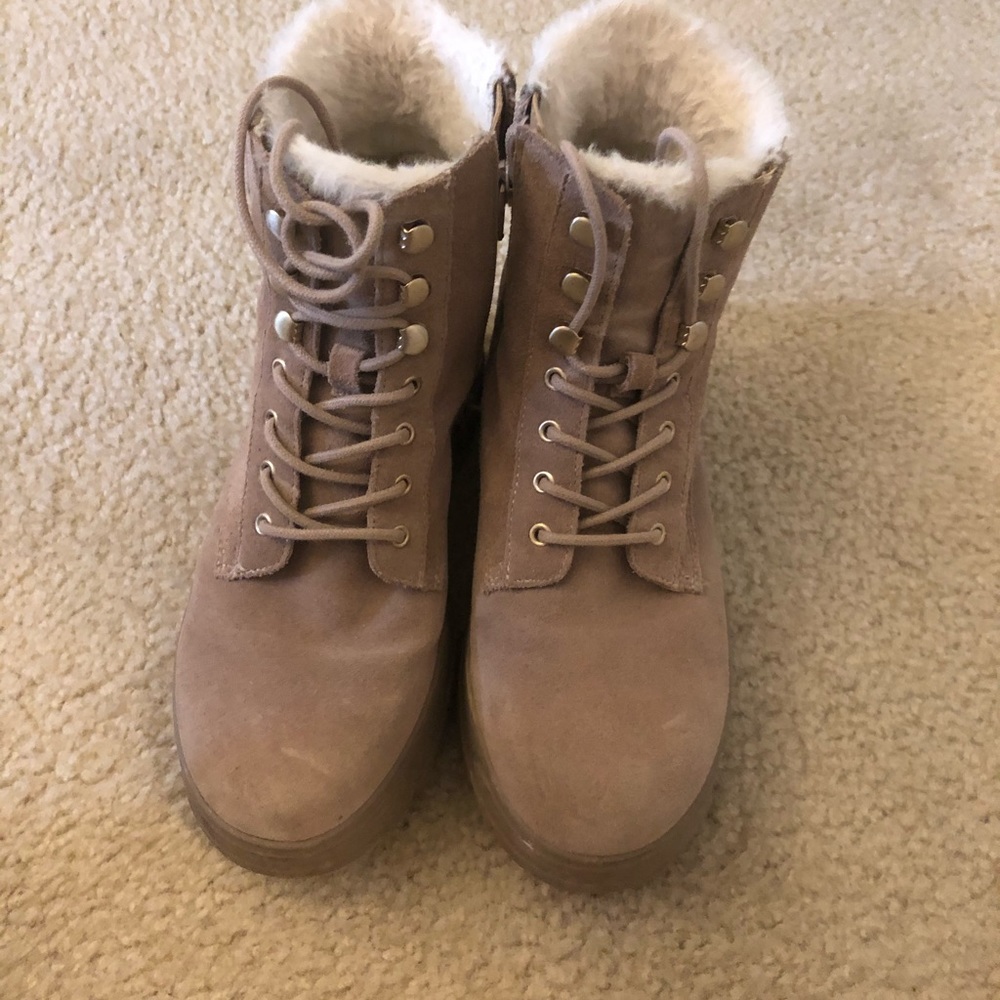 Maximo Faux Fur Lined Suede Platform Boot